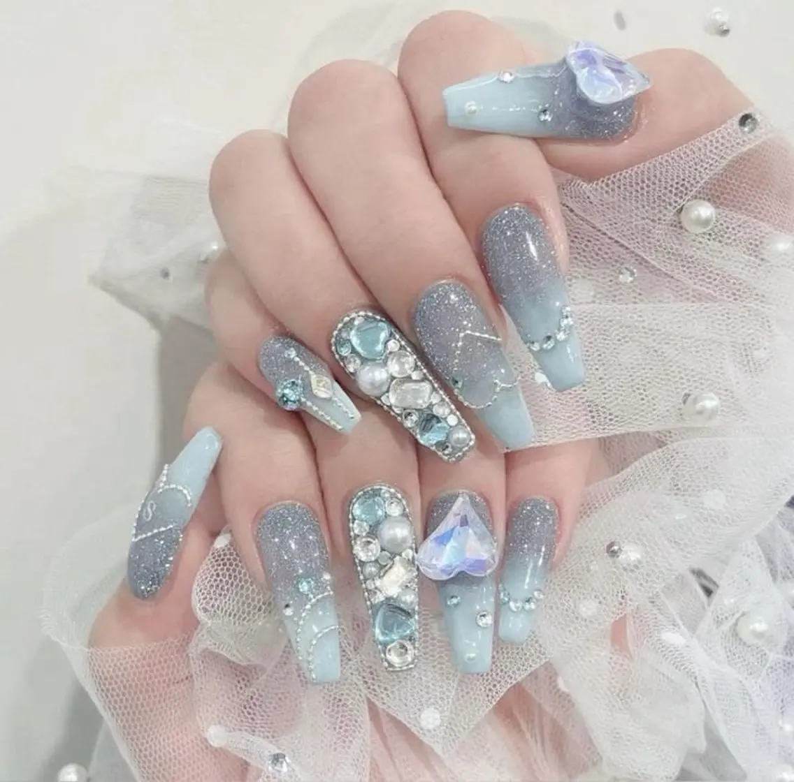 ネイル アートネイル 長さ出し フラッシュネイル ジェルネイル 氷ネイル・うるうるネイル ハンドネイル kana nailのネイルデザイン