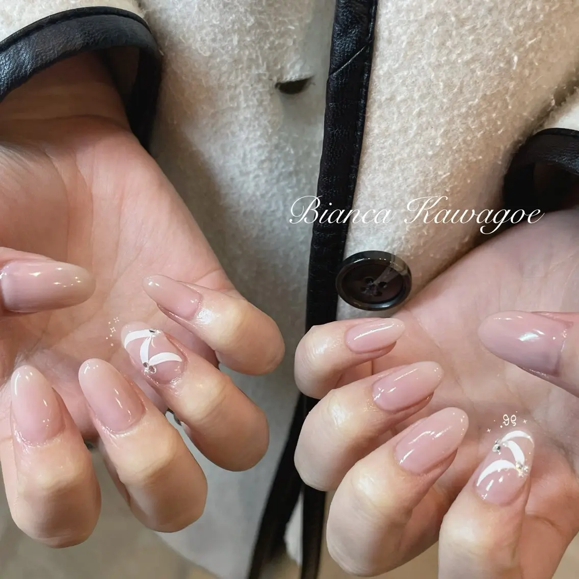 ネイル レース リボン ストーンネイル ハンドネイル Bianca川越店 kageyamaの眉毛・アイブロウイメージ