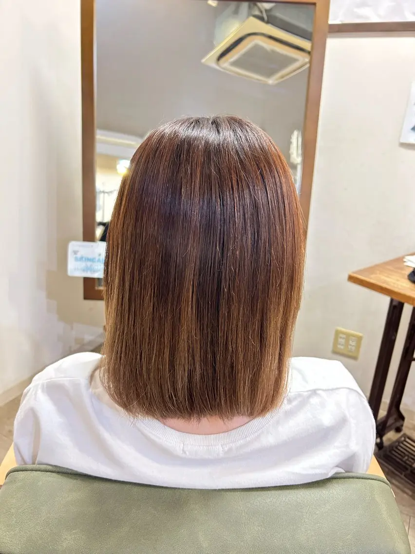 ミディアム ヘアカラー reche 上之園 桃花のヘアスタイル
