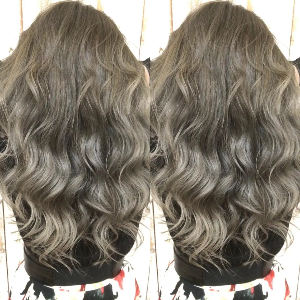 セミロング カラー バレイヤージュ シルバー レイヤーカット ヘアカラー トリートメント 井上 一平のヘアスタイル