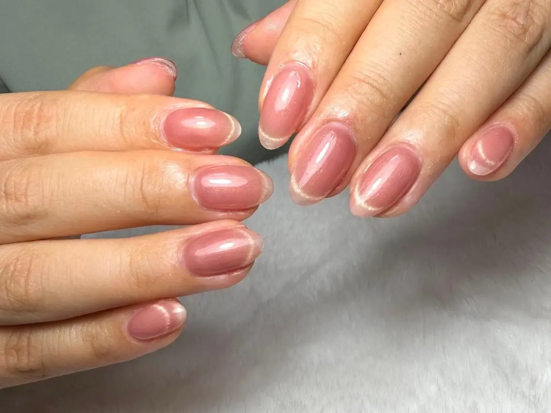 ネイル ハンドネイル ユリ🎀長さだし/ パラジェル/持ち込みのネイルデザイン