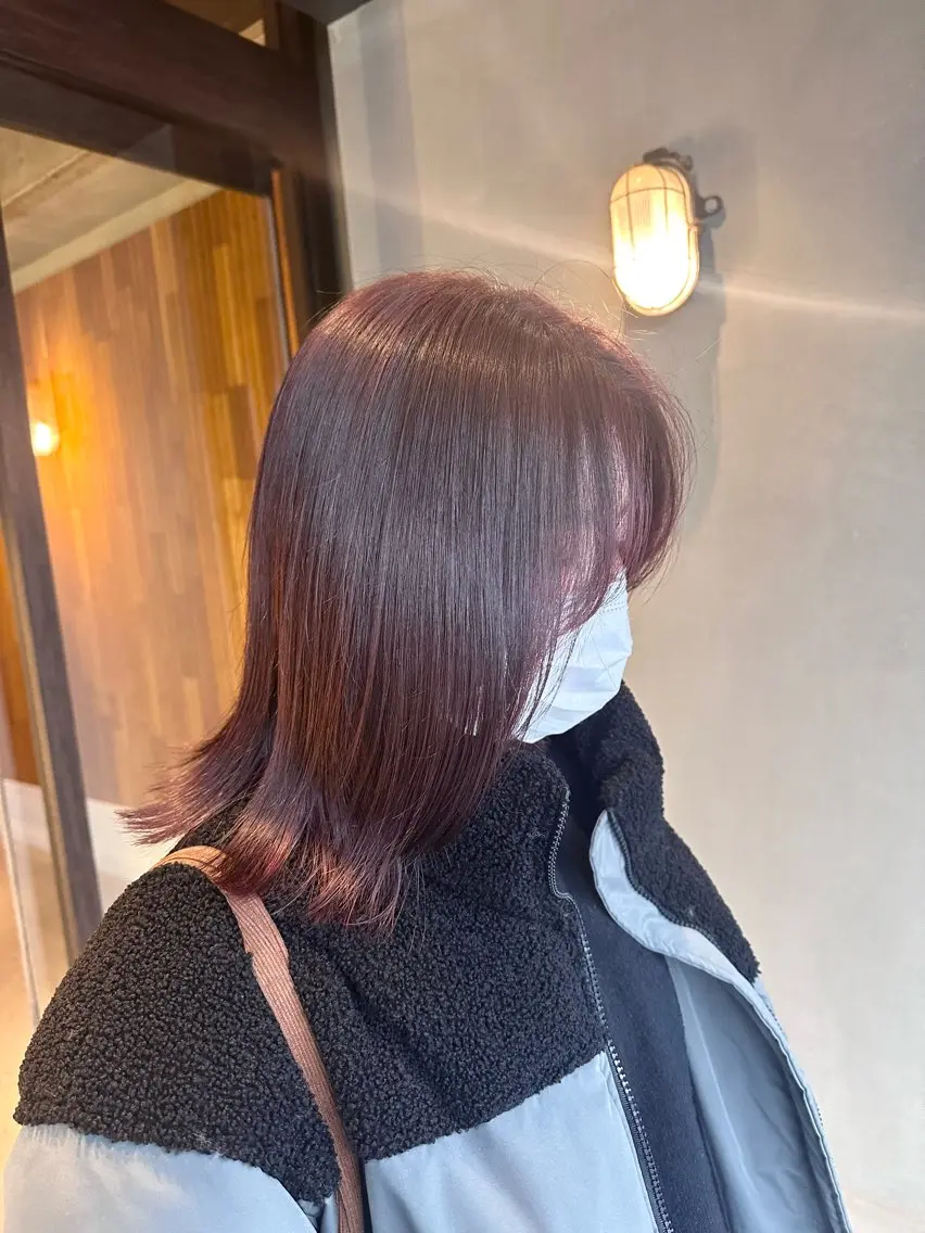 ミディアム カット ヘアカラー ピンクカラー/ mana🎀のヘアスタイル
