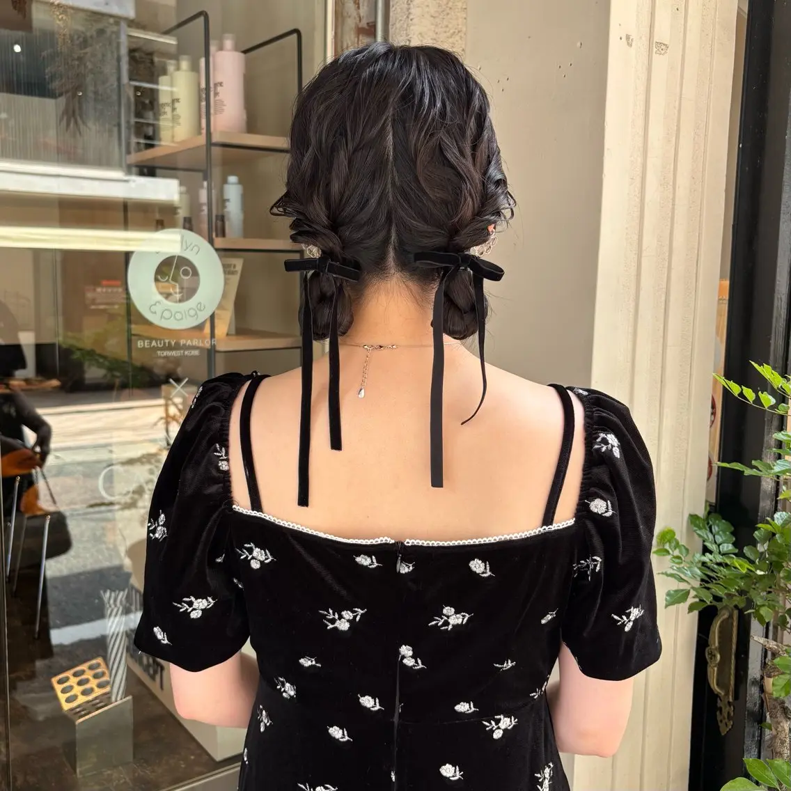 ヘアアレンジ お団子ヘア 髪飾り ヘアセット 芦刈 咲来のヘアスタイル