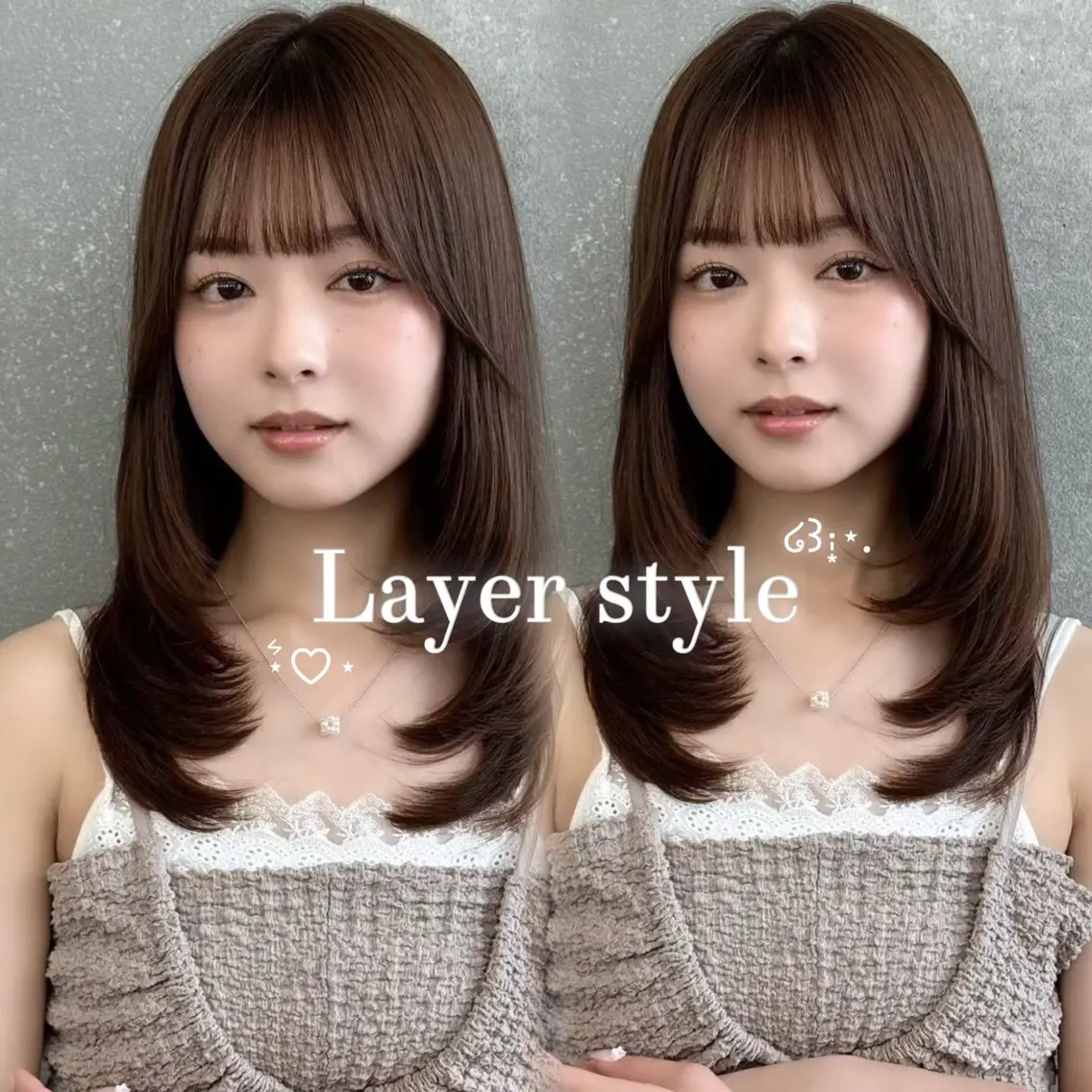 セミロング saki /レイヤー /くびれボブのヘアスタイル
