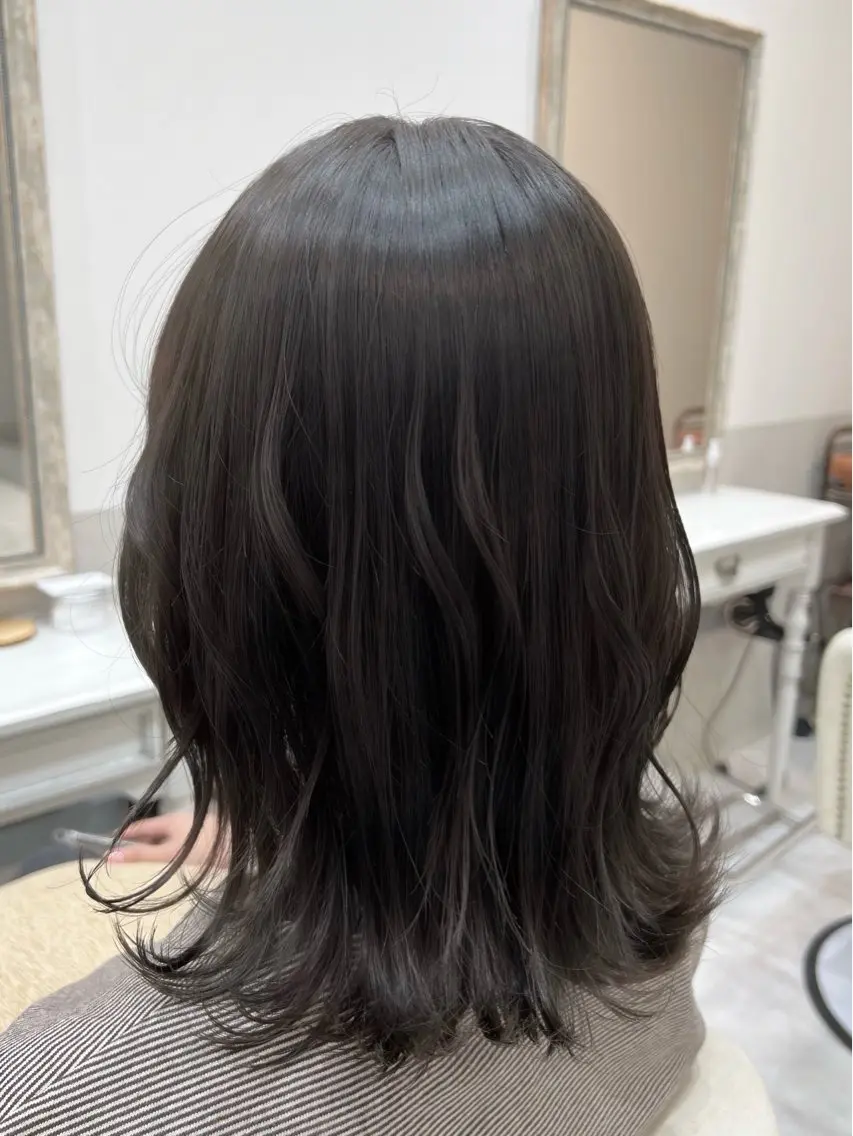 ミディアム カラー カット ヘアカラー 縮毛矯正×艶カラー /中村勇太のヘアスタイル