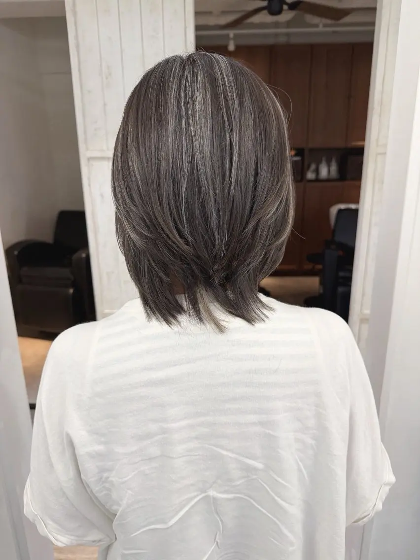 ミディアム カラー ヘアカラー トリートメント ハイライト⭐️上野 高広のヘアスタイル