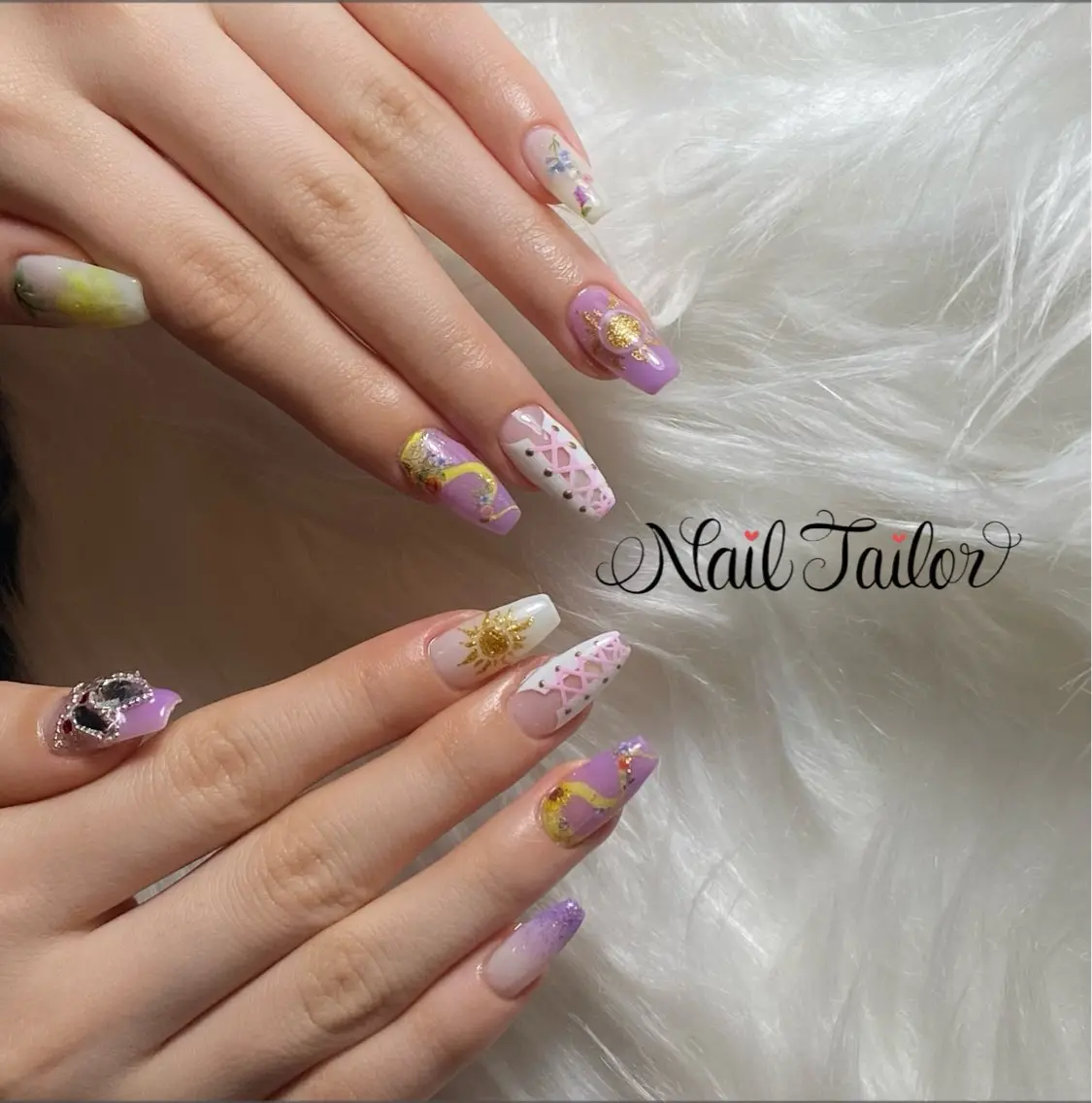 ネイル アートネイル 長さ出し 持ち込み スカルプネイル ハンドネイル NailTailor ネイルテイラーのネイルデザイン