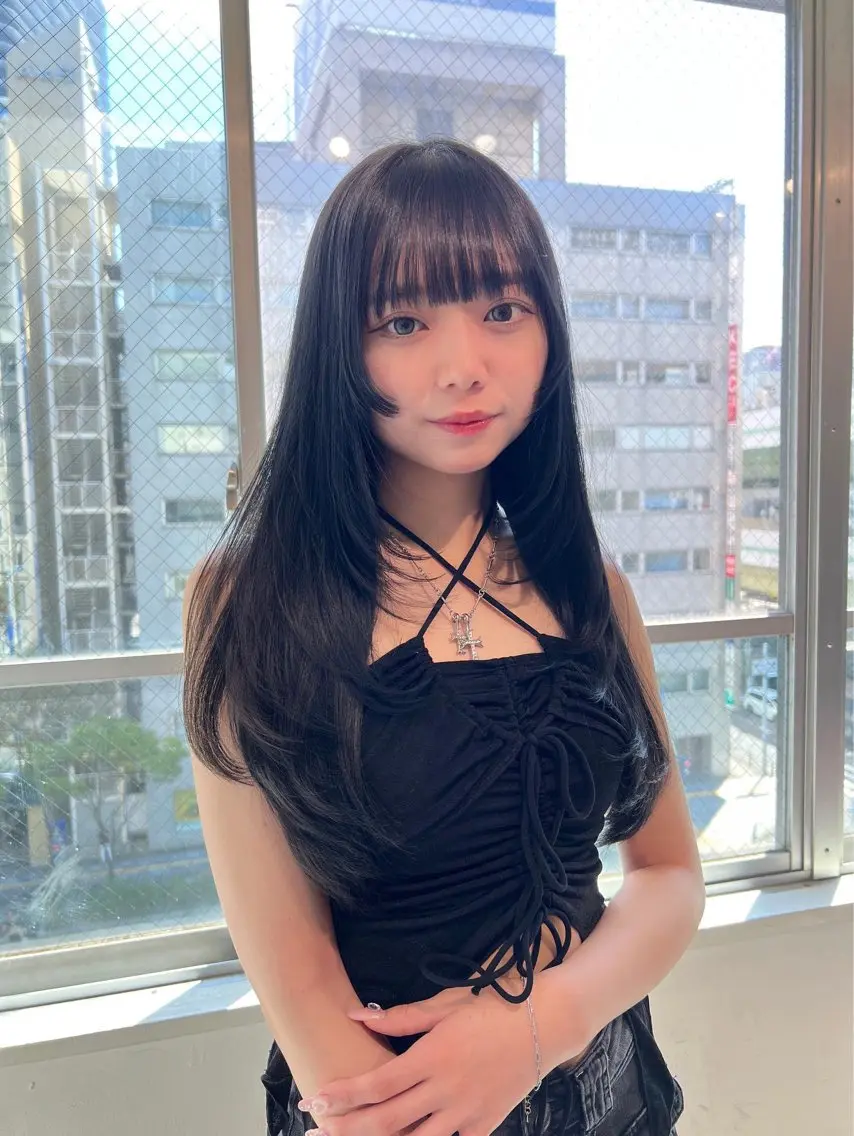 【落とせる黒染め】透けるコリアンブラック/就活/就職カラーの写真