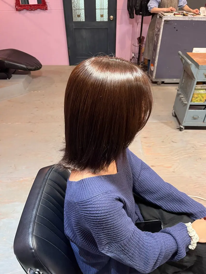 ミディアム カラー ブラウンカラー ヘアカラー トリートメント 藤野 海翔のヘアスタイル