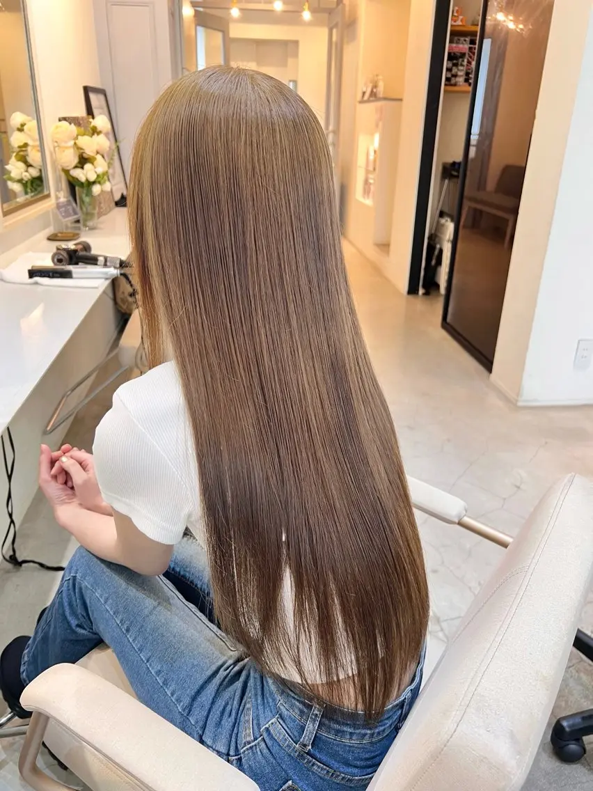 ロング ヘアカラー トリートメント オオバヤシ マホのヘアスタイル
