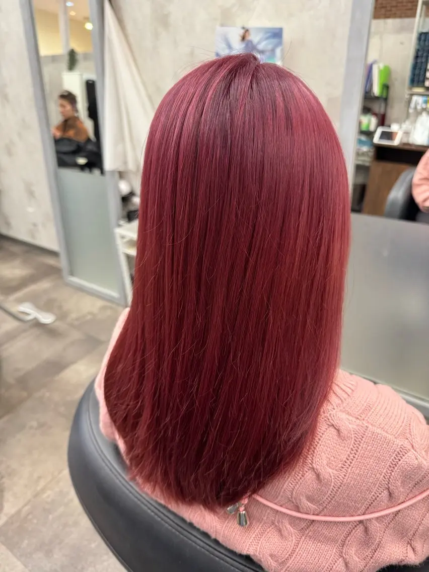 セミロング カラー ヘアカラー r i n k aのヘアスタイル