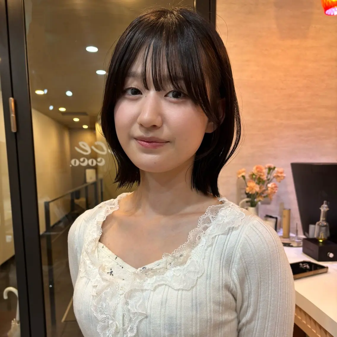 ミディアム ボブ くびれヘア 似合わせボブカット/ 髪質改善/細川実知香のヘアスタイル