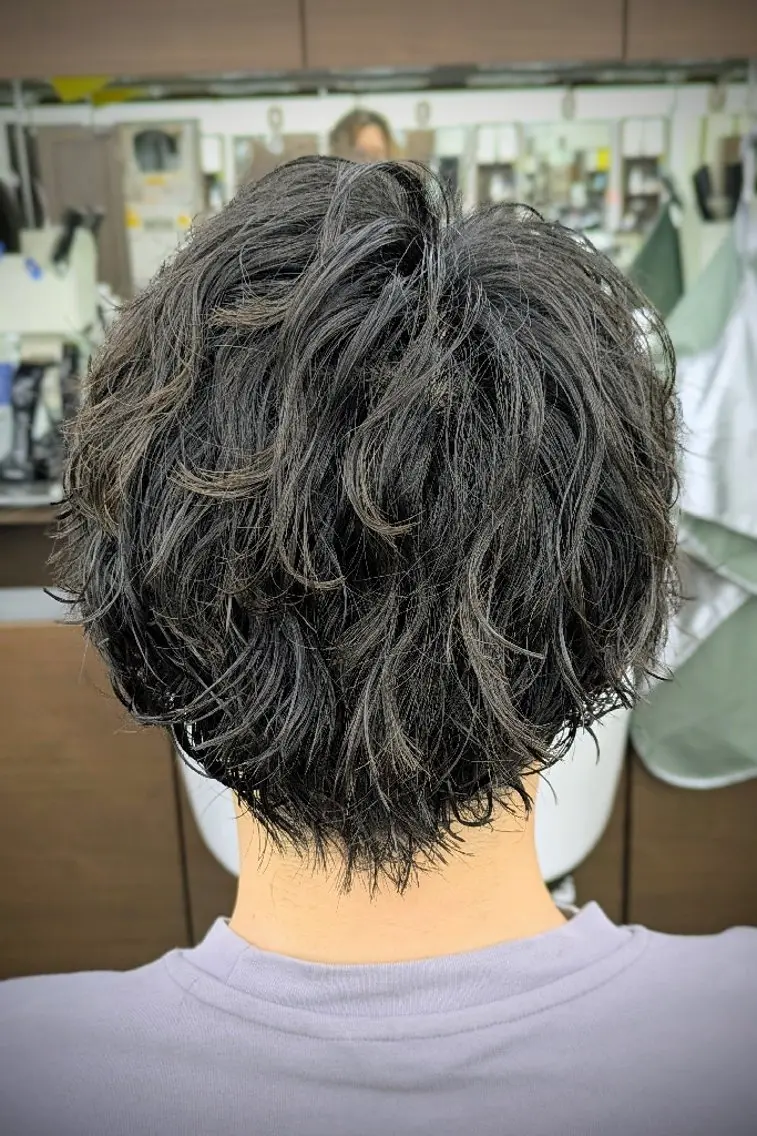 ショート パーマ 理容プラージュ燕三条 福井のヘアスタイル