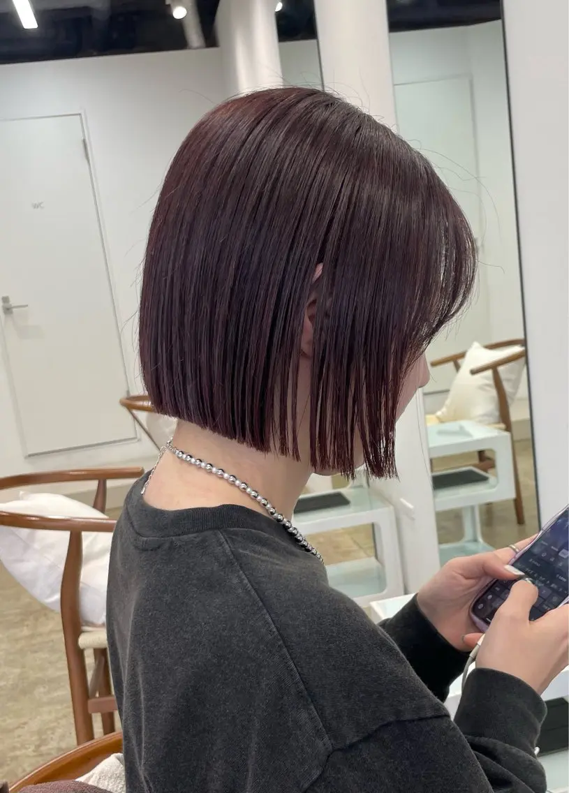 ショート カラー 切りっぱなしボブ ブリーチ ブラウンカラー ダブルカラー ピンクカラー カット ヘアカラー トリートメント fithue ボブ〻kotonoのヘアスタイル