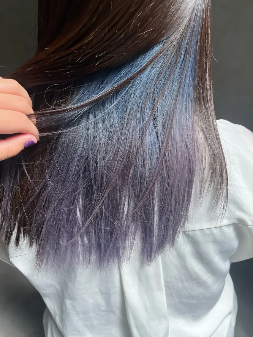 カラー ブルーカラー グラデーションカラー 中村 彩夏のヘアスタイル