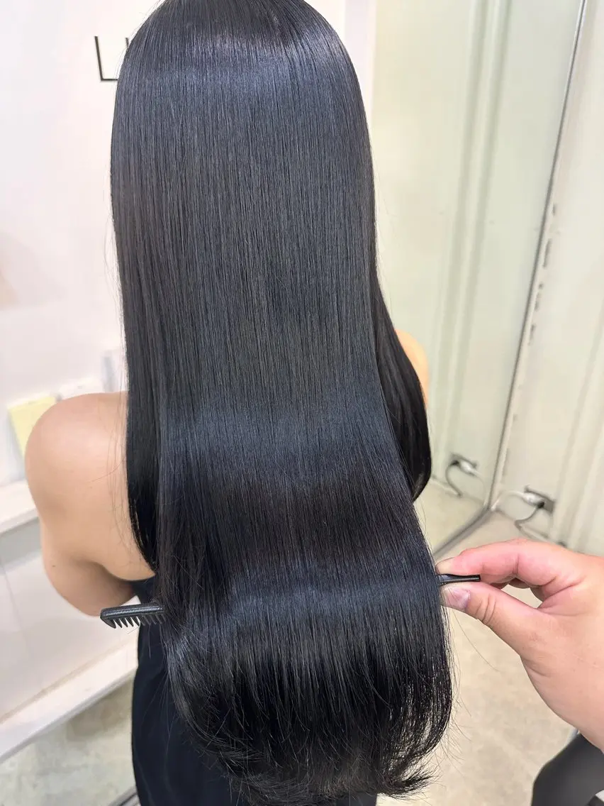 ロング カラー 髪質改善 縮毛矯正 トリートメント ヘアカラー トリートメント 髪質改善/レイヤー ストウシンゴのヘアスタイル