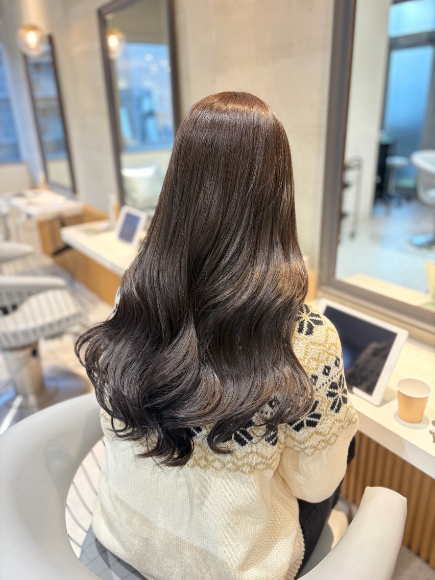 ロング カラー ヘアカラー トリートメント ヘアセット/レイヤー グレージュ/はるかのヘアスタイル