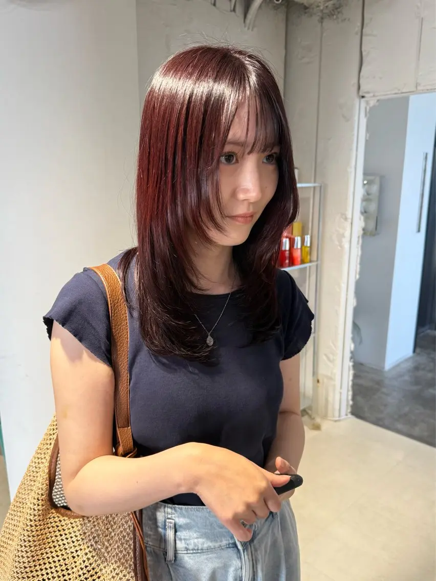セミロング 🟡ひろの/ツヤ カラー/髪質改善🟡のヘアスタイル
