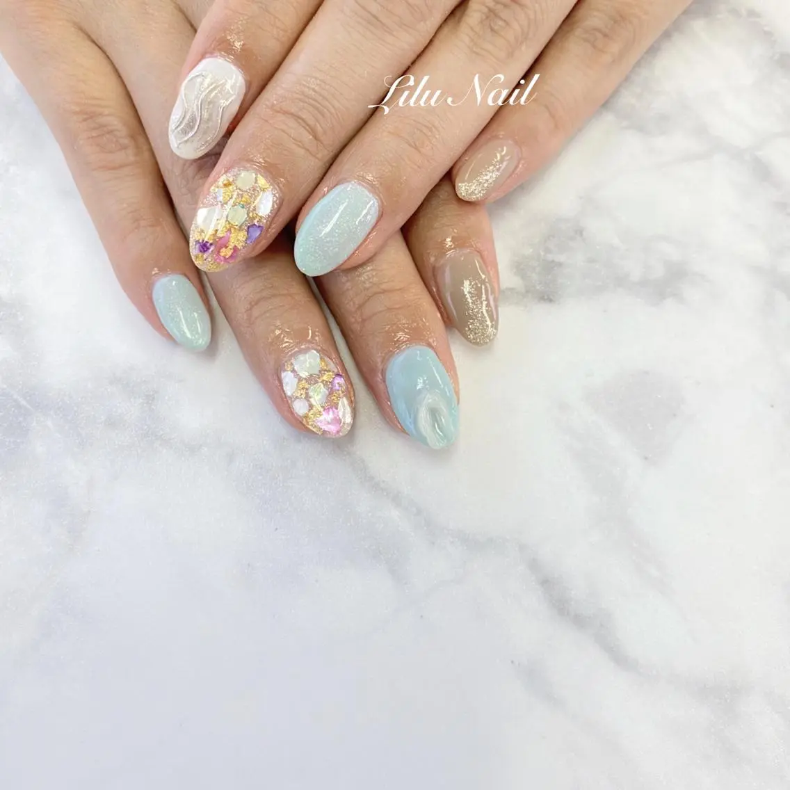 ネイル ニュアンスネイル モチの良さ◉ フィルインネイル♡のネイルデザイン