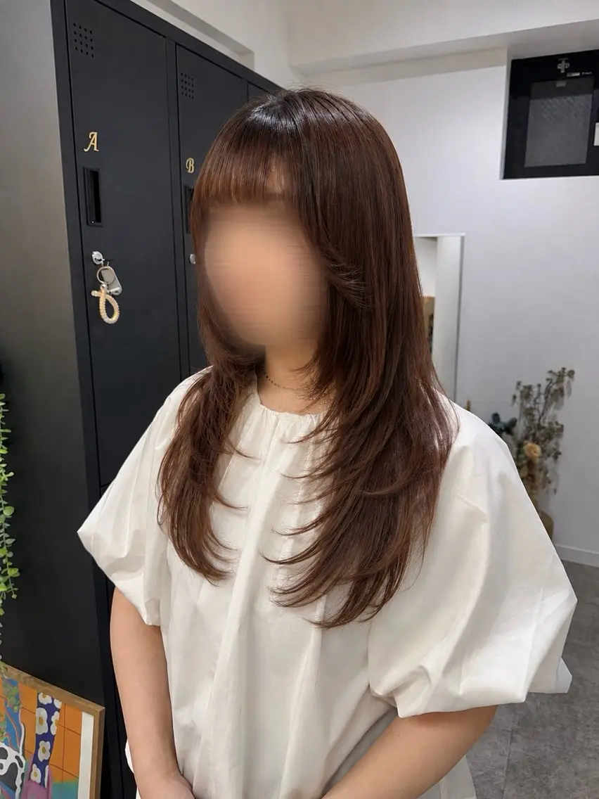 ロング カラー パーマ ヘアアレンジ レイヤーカット 縮毛矯正 カット 縮毛矯正 トリートメント 縮毛矯正/シール エクステ/艶髪ひふみのヘアスタイル
