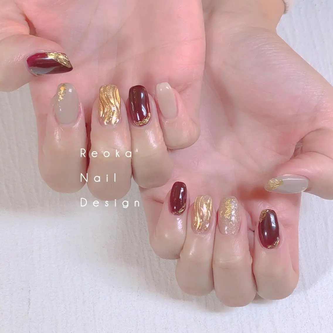 セミロング ネイル Blowe ニュアンスのネイルデザイン