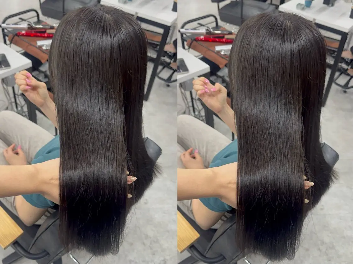 ロング カラー アッシュ アッシュブラウン ベージュカラー 黒髪 ブリーチ カット ヘアカラー トリートメント 赤み無し柔らかカラー 【梅田】madokaのヘアスタイル