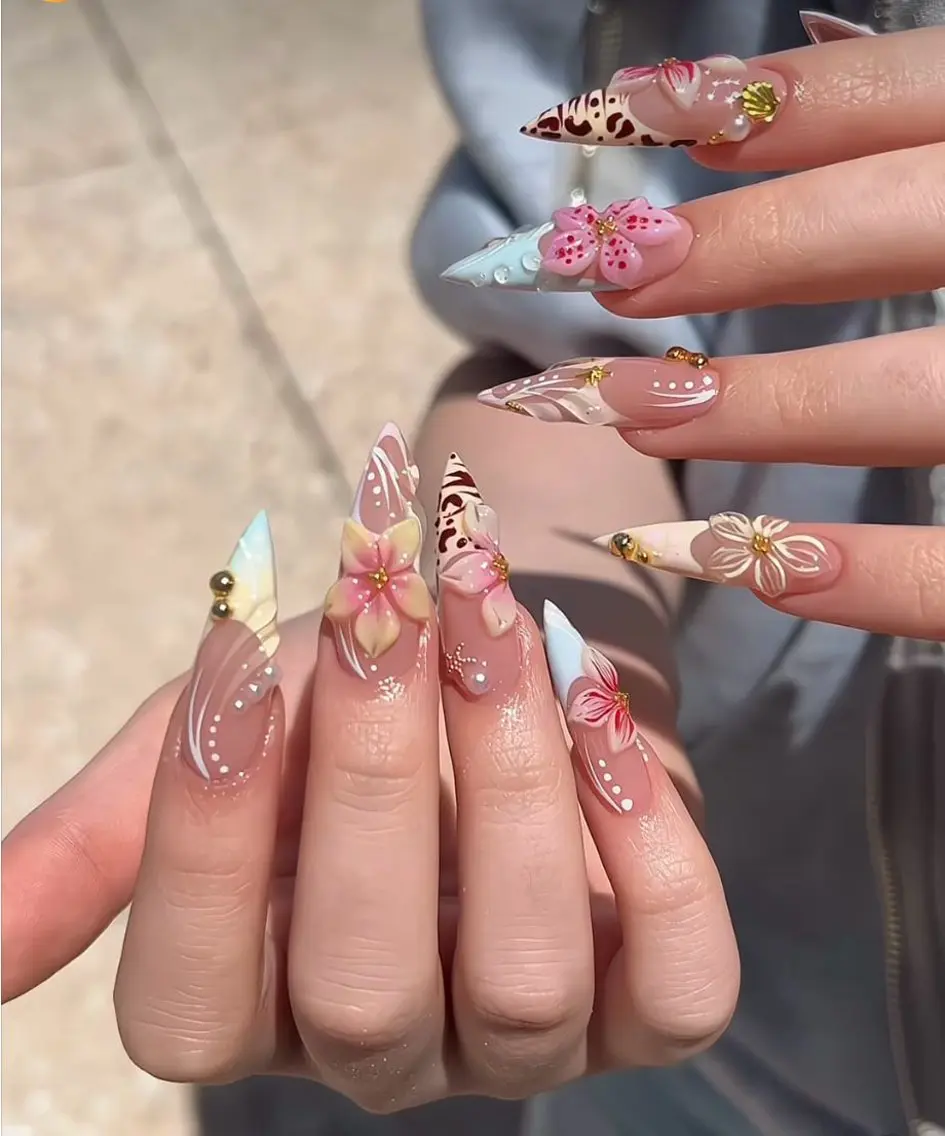 ネイル チークネイル ドット フレンチネイル 韓国ネイル レース Kawaii _Nailのネイルデザイン