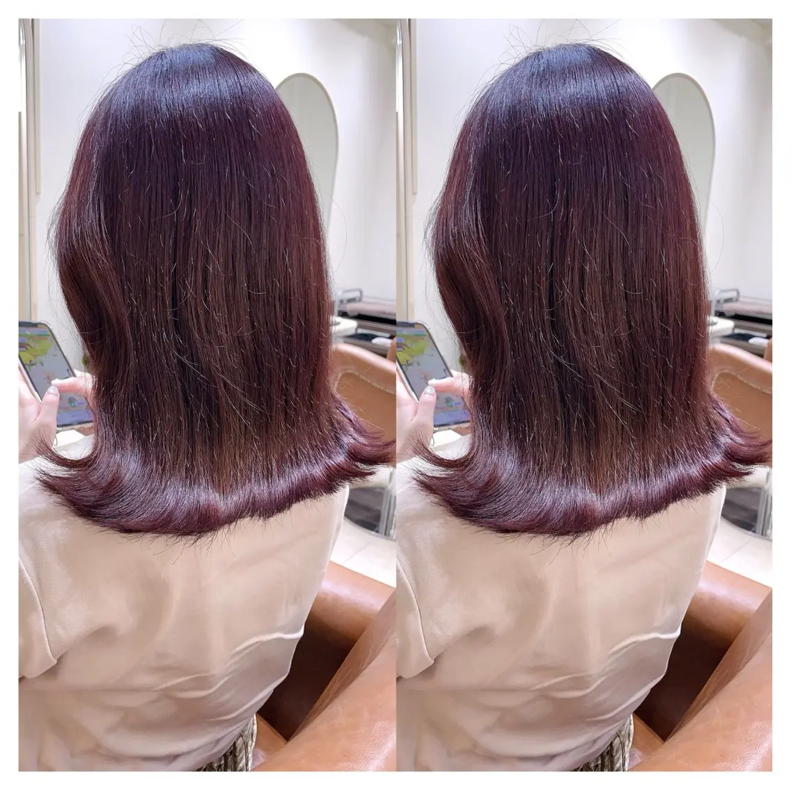 ミディアム カラー カット ヘアカラー トリートメント 村山 茉衣のヘアスタイル
