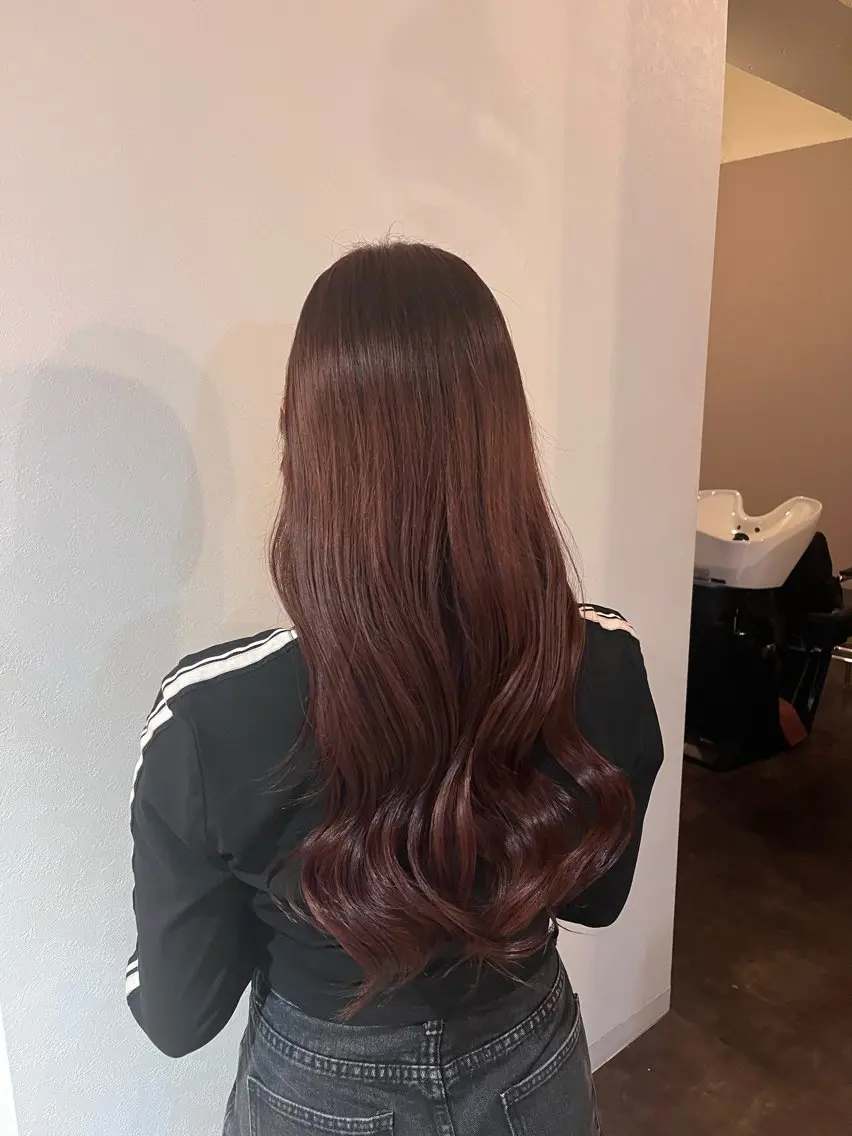 ロング カラー ブリーチ ダブルカラー ブリーチなしカラー 清水 月菜のヘアスタイル