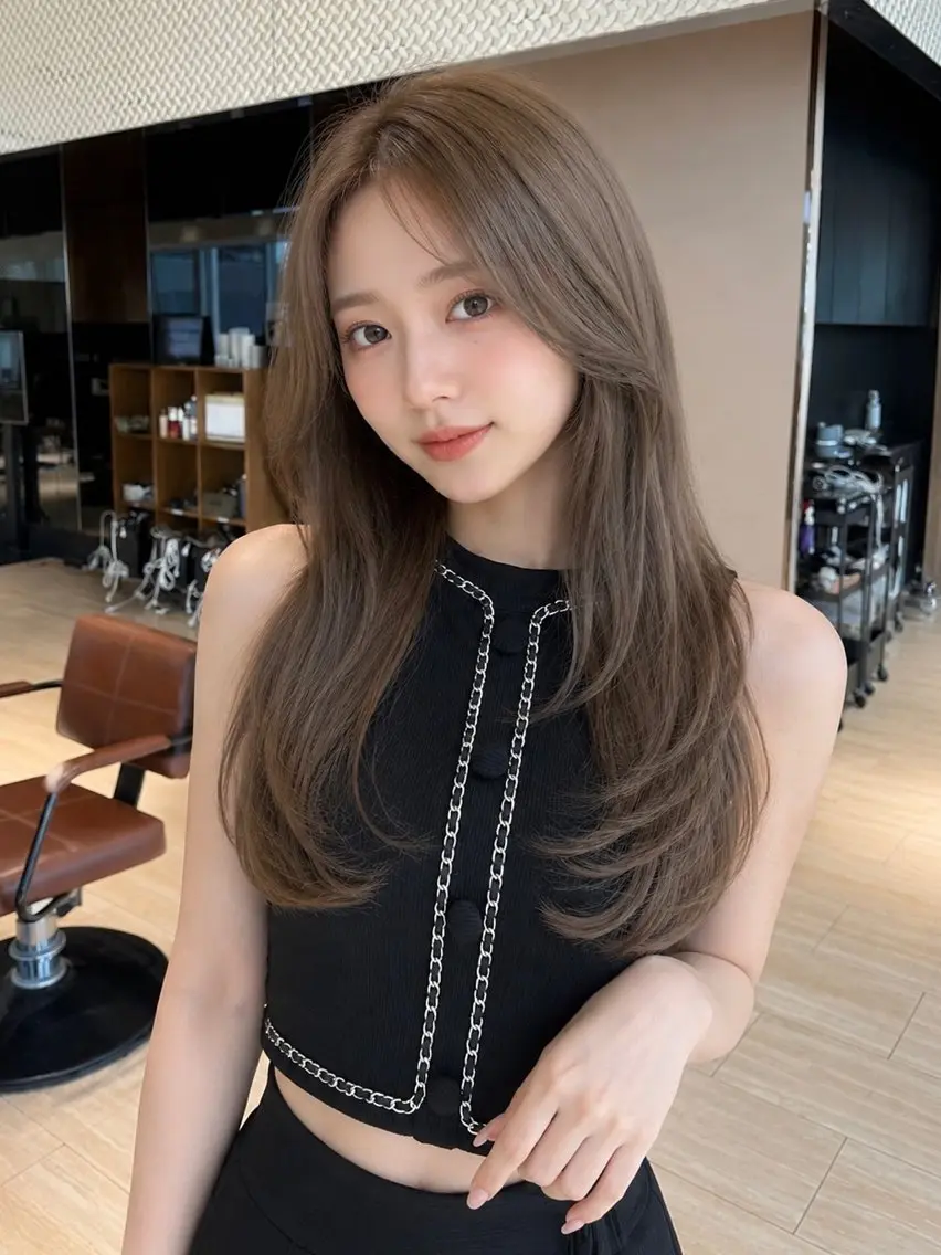 ロング カラー カット ヘアカラー トリートメント 🎀韓国ヘア🎀 𝓡𝓲𝓷𝓱𝓪のヘアスタイル