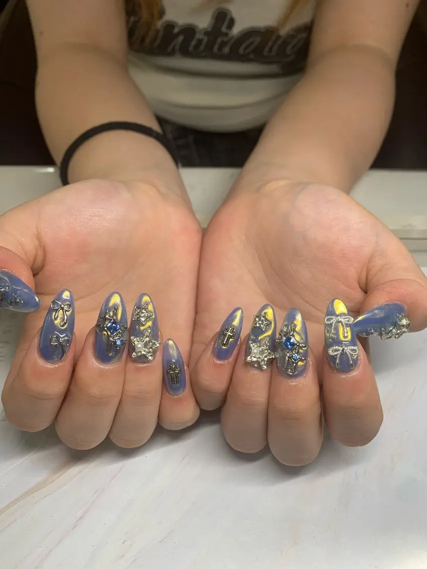 ネイル フレンチネイル ジェルネイル 韓国ネイル マグネットネイル マグネットフレンチ akina nailsのネイルデザイン
