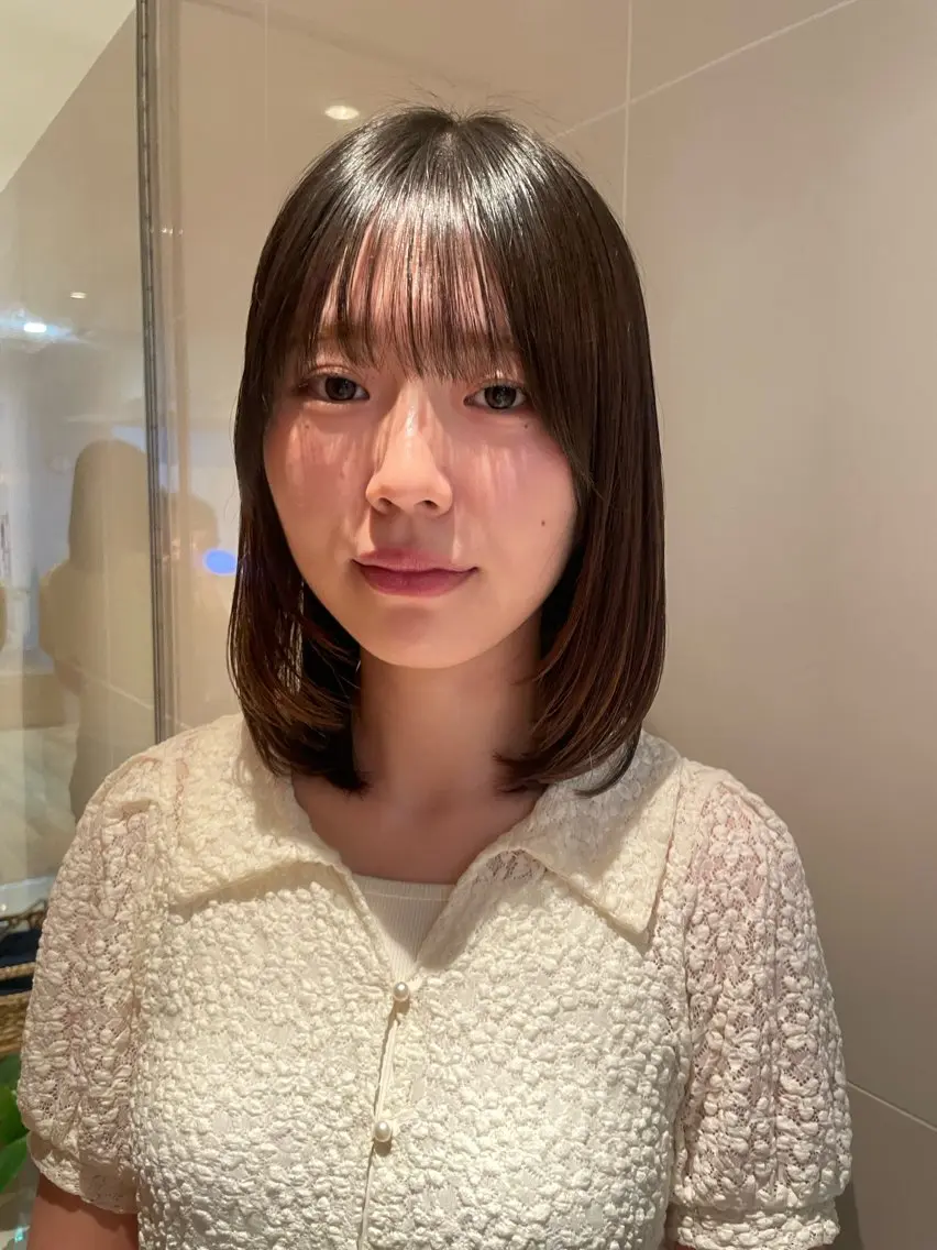 ミディアム パーマ ミディアムパーマ レイヤーカット パーマ 縮毛矯正 レイヤー/縮毛矯正 🪄chihiroのヘアスタイル