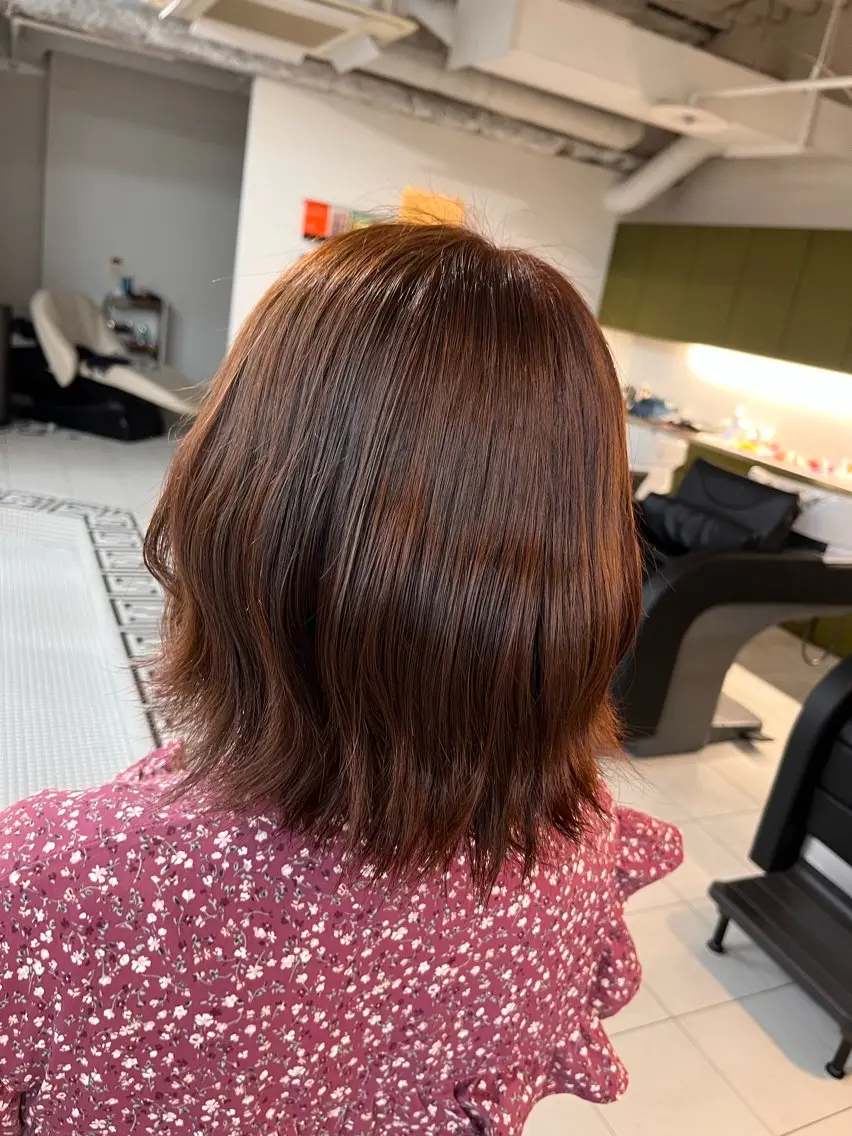 カラー ブラウンカラー オレンジ オレンジブラウン 縮毛/パーマ/カラー LUVISM佐藤里咲のヘアスタイル