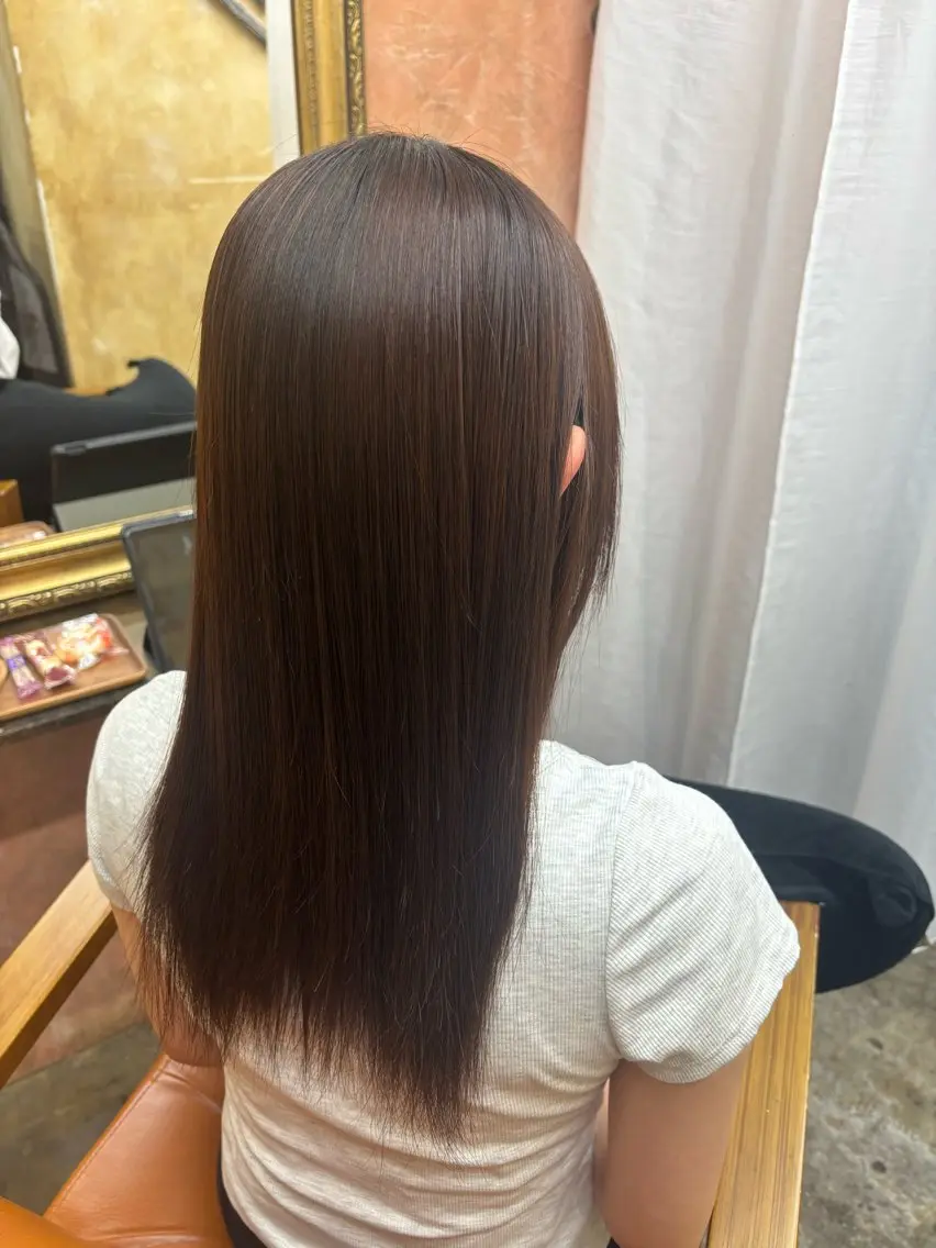 ロング 縮毛矯正 縮毛矯正 大本 涼風のヘアスタイル
