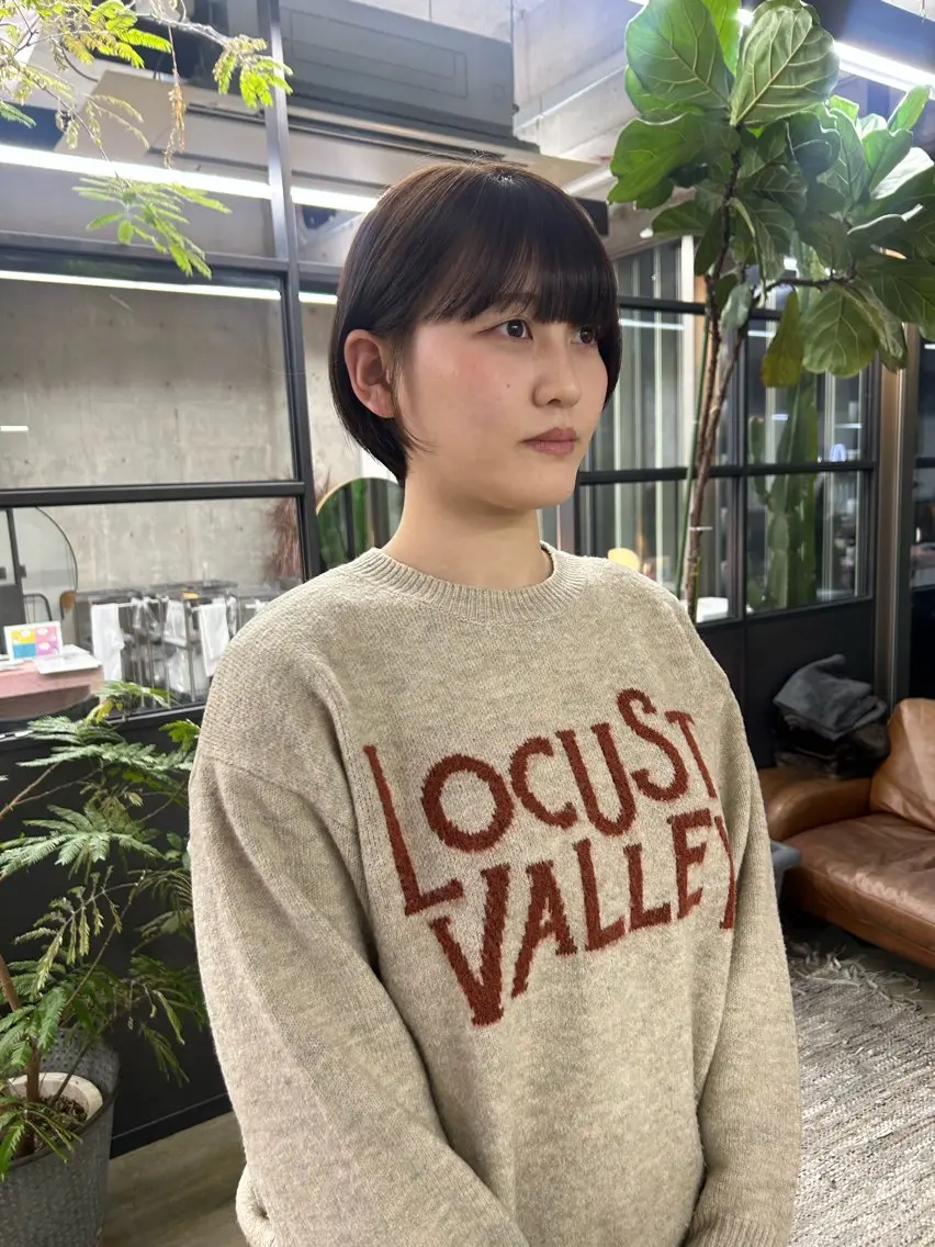 ショート カラー 透明感カラー オリーブカラー ショートヘア maho/垢抜け カラーパーマのヘアスタイル
