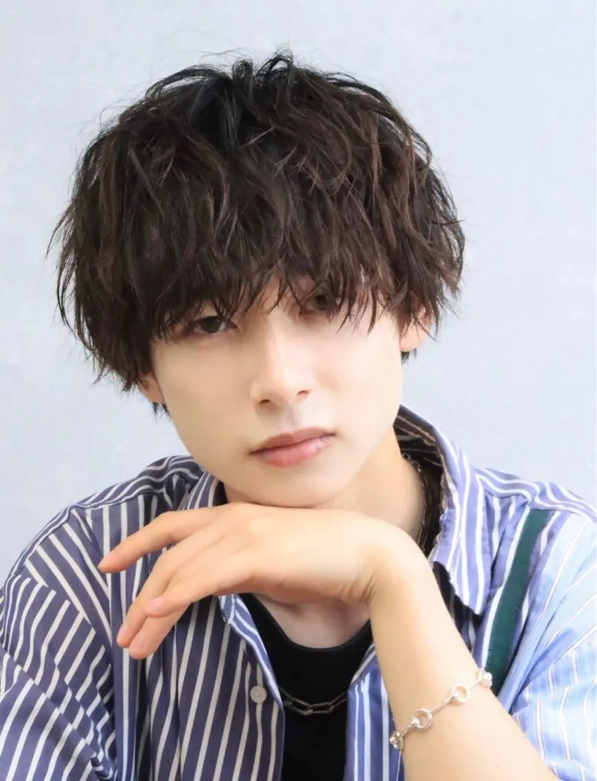 ゆるふわパーマ+眉カット+艶トリートメント【中性的なスタイル🍀】の写真