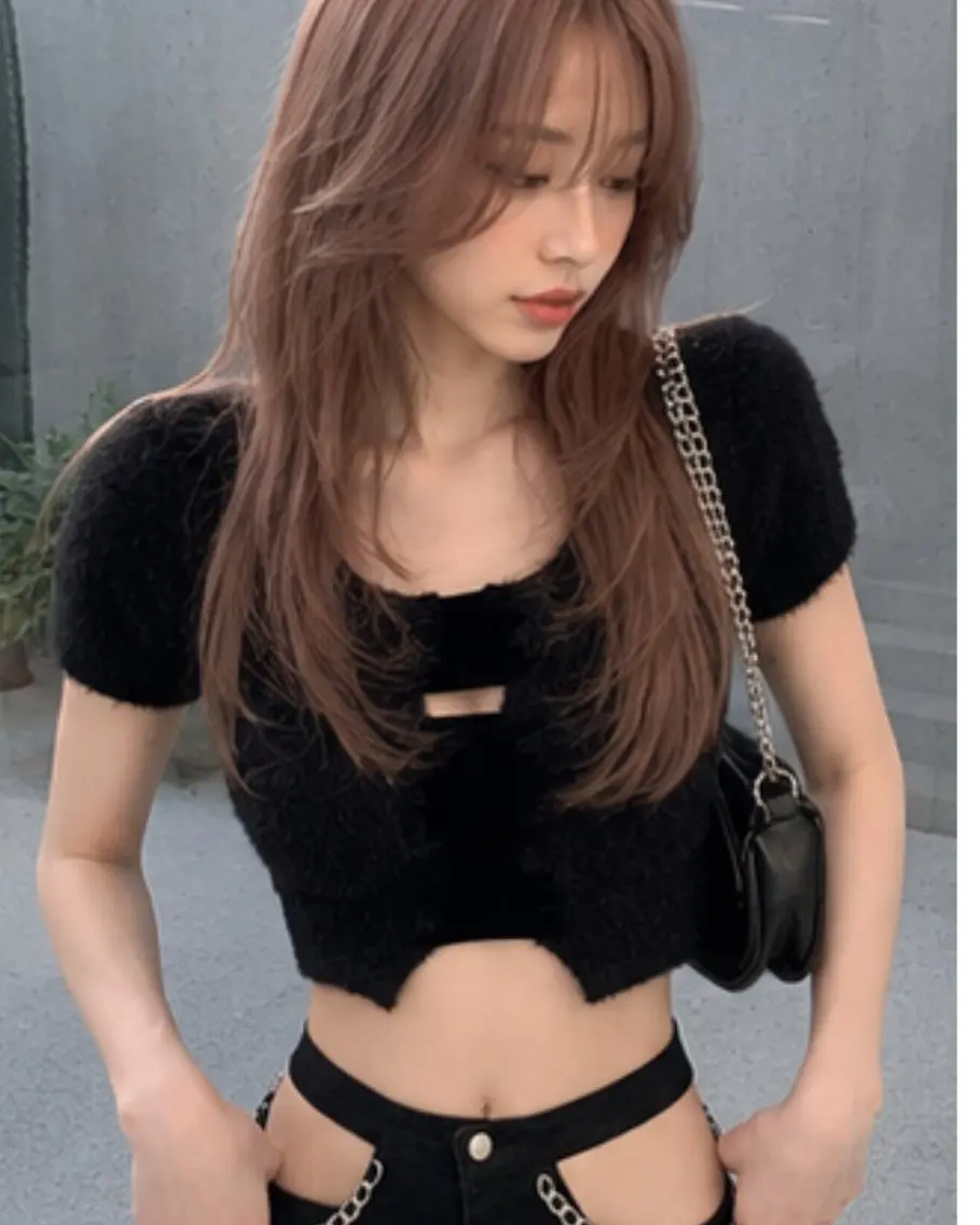 ロング 韓国風ヘア レイヤーカット カット ヘアカラー pia 薬院のヘアスタイル