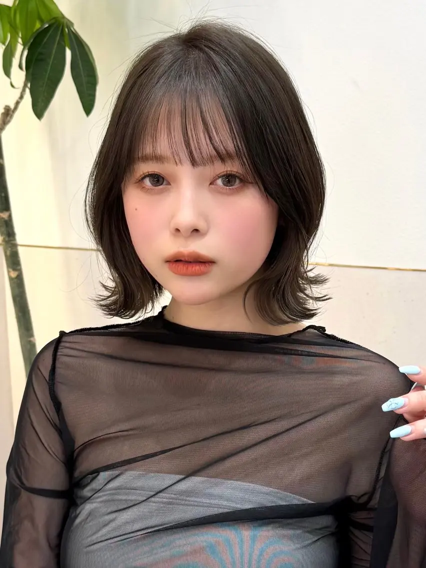 ミディアム カット ヘアカラー トリートメント 新宿/髪質改善/ボブ 韓国レイヤー大重聖斗のヘアスタイル