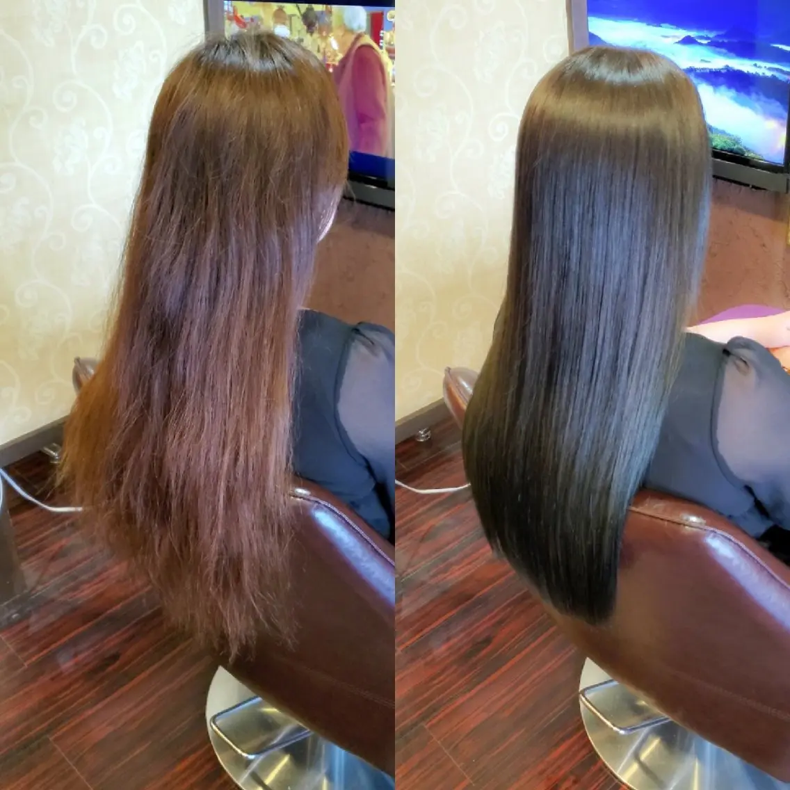 ロング カラー ヘアカラー 縮毛矯正 髪質改善 常世田のヘアスタイル