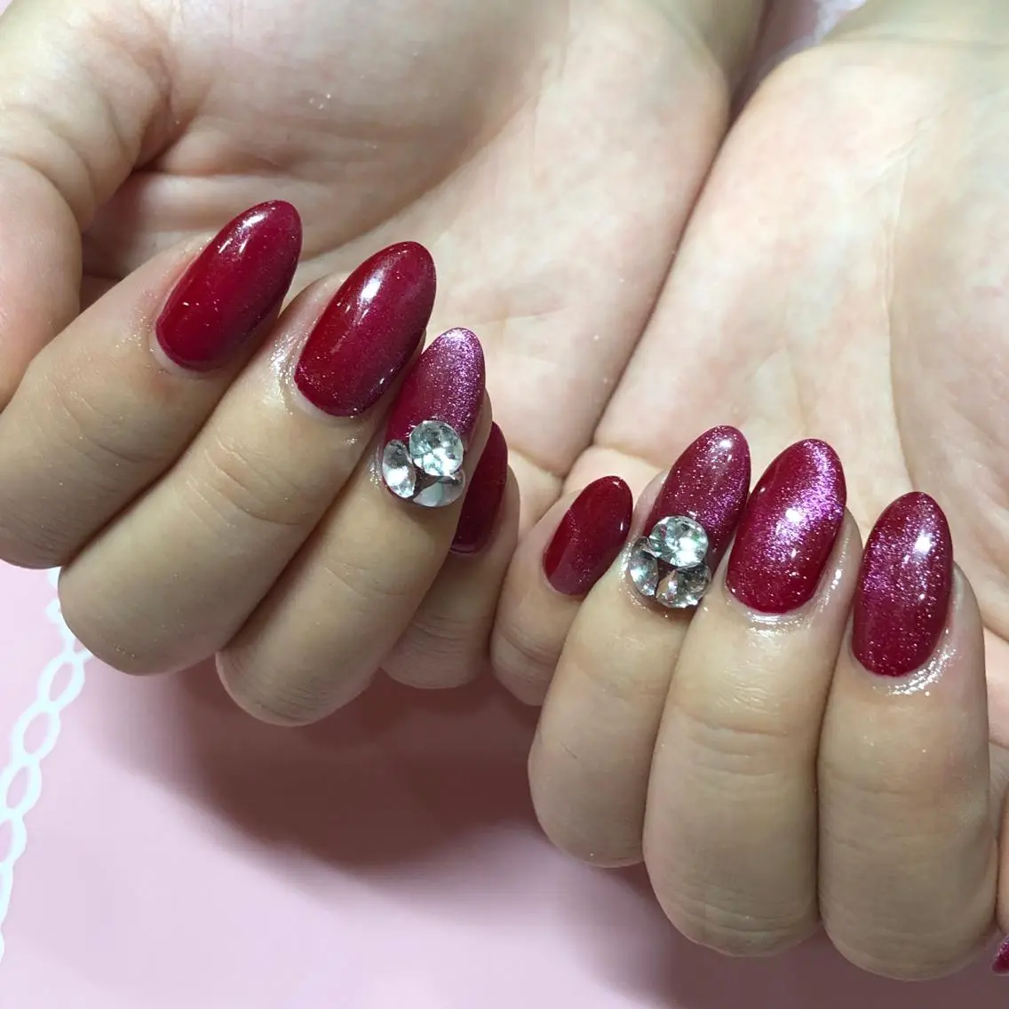 ミディアム ネイル マグネットネイル ハンドネイル 《LB》ラブリエ Nail&eyeのマツエク・マツパデザイン