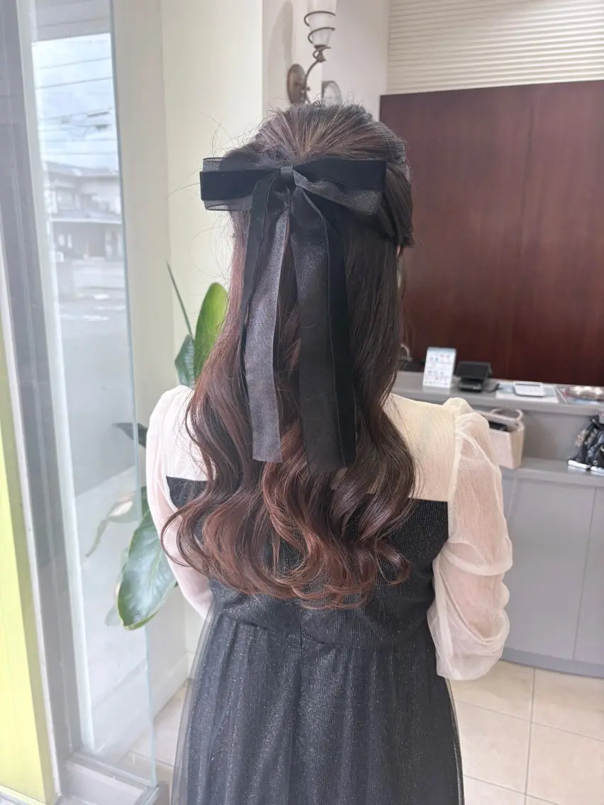 ロング ヘアアレンジ ハーフアップ arika さやのマツエク・マツパデザイン