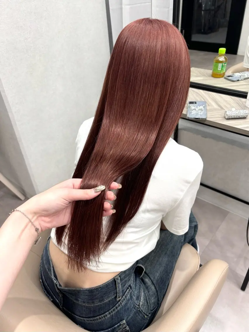 🌟新規様限定🌟ワンカラー🧸+4stepオージュアトリートメント❣️ツヤ髪暖色ブラウン🤎の写真