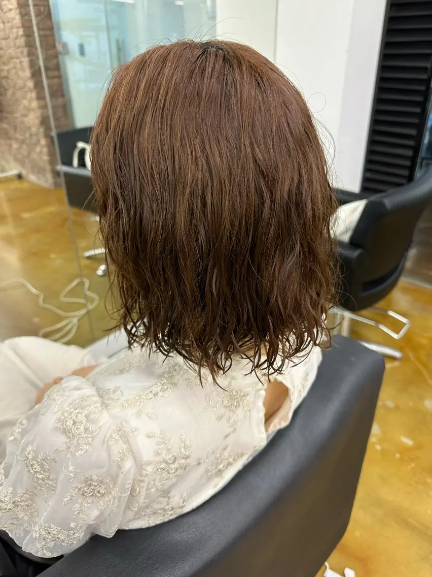ミディアム パーマ 完全個室/ケアカラー 🌟misaki🌟のヘアスタイル