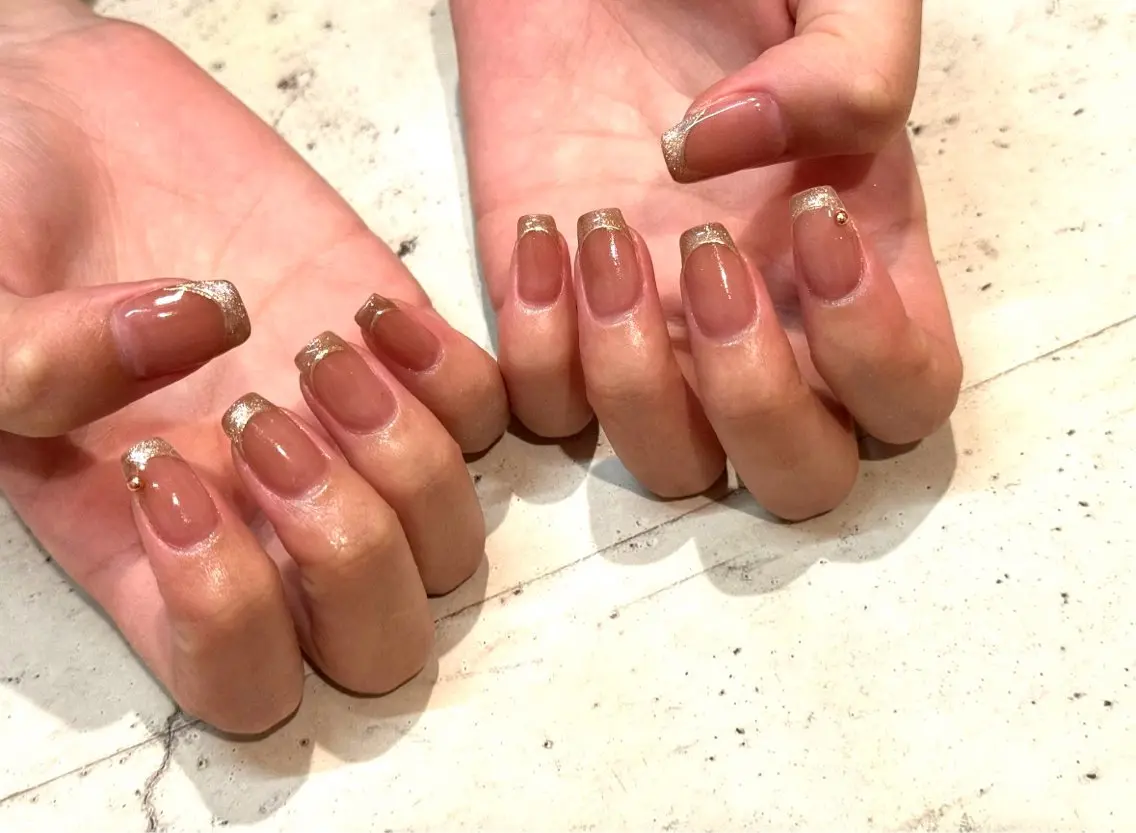 ネイル ハンドネイル 韓国/ワンホン/長さ 出しつけ放題🎀のネイルデザイン