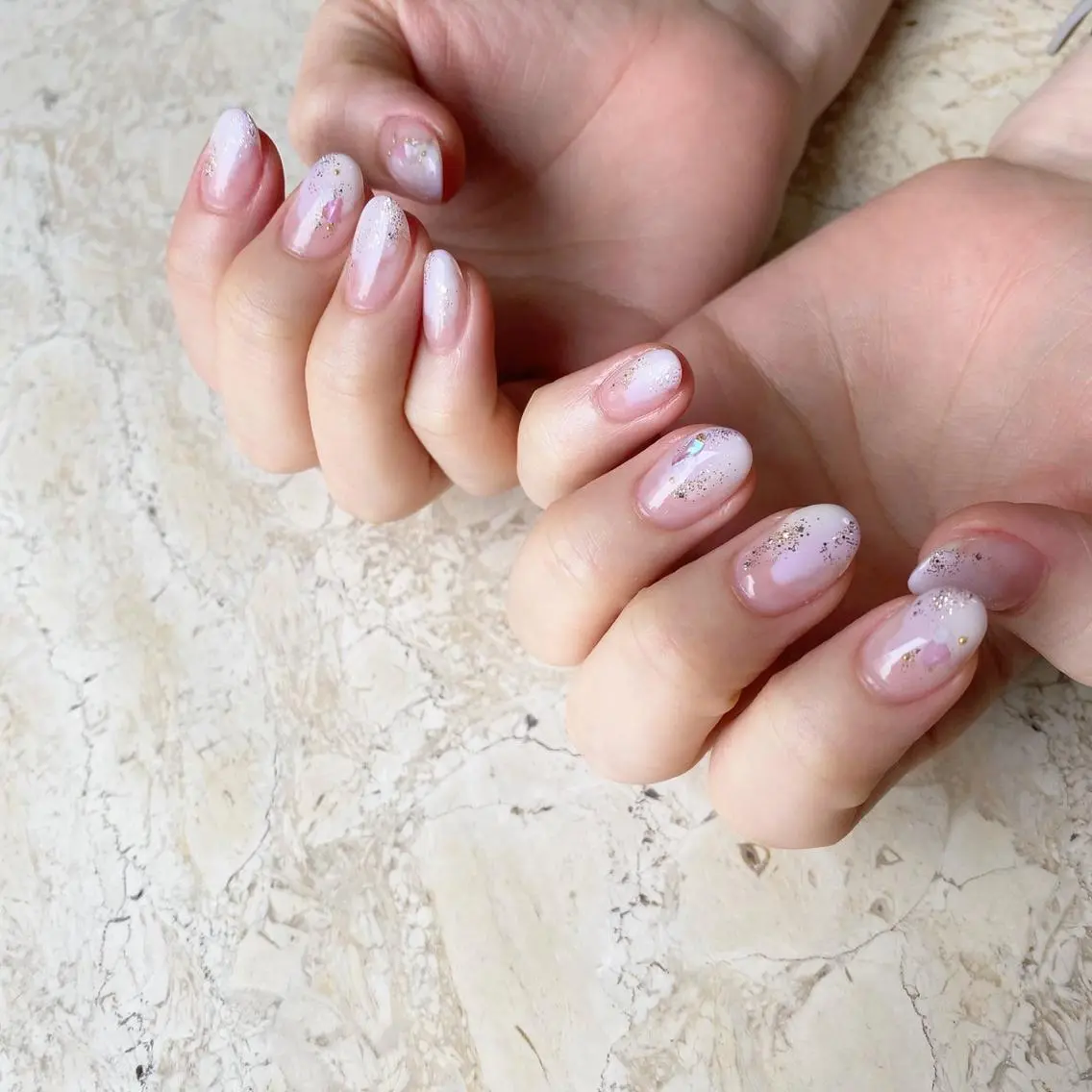 ネイル オーロラネイル ジェルネイル ハート 氷ネイル・うるうるネイル マグネットネイル nail salon mieux(ミュー)のマツエク・マツパデザイン