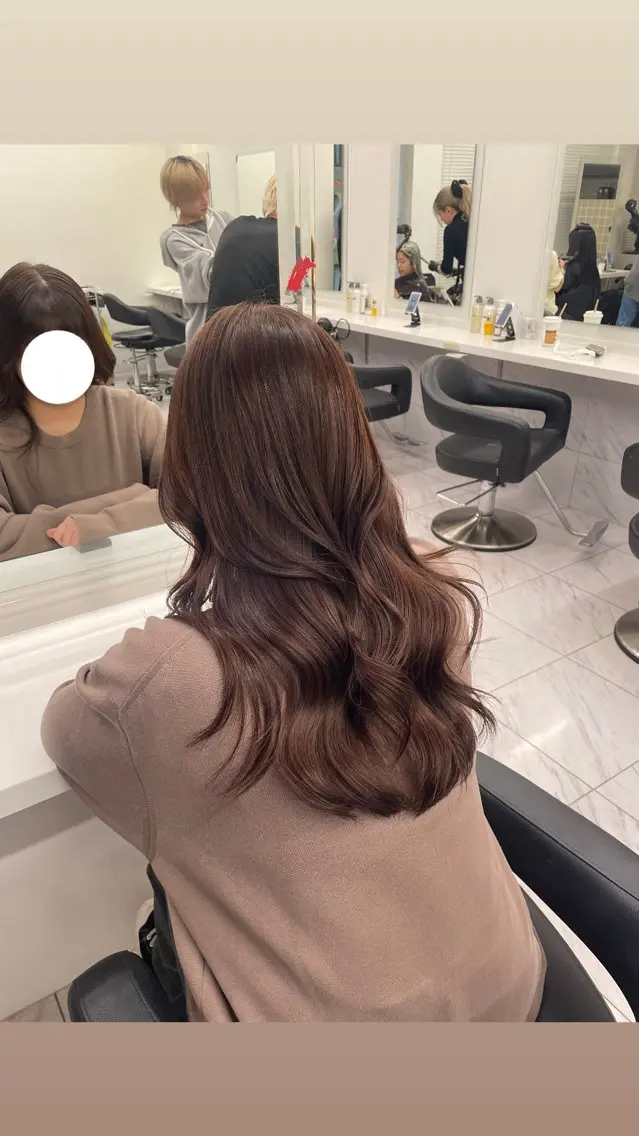 ロング カラー カット ヘアカラー トリートメント 🖤暗髪グレージュ |透明感カラー ゆりのヘアスタイル