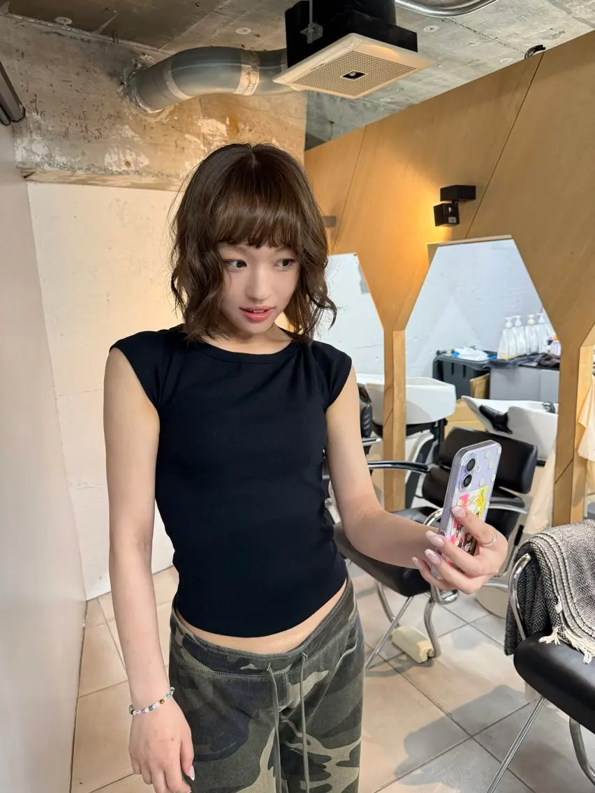 ミディアム ヘアカラー 河坂 昌恵のヘアスタイル
