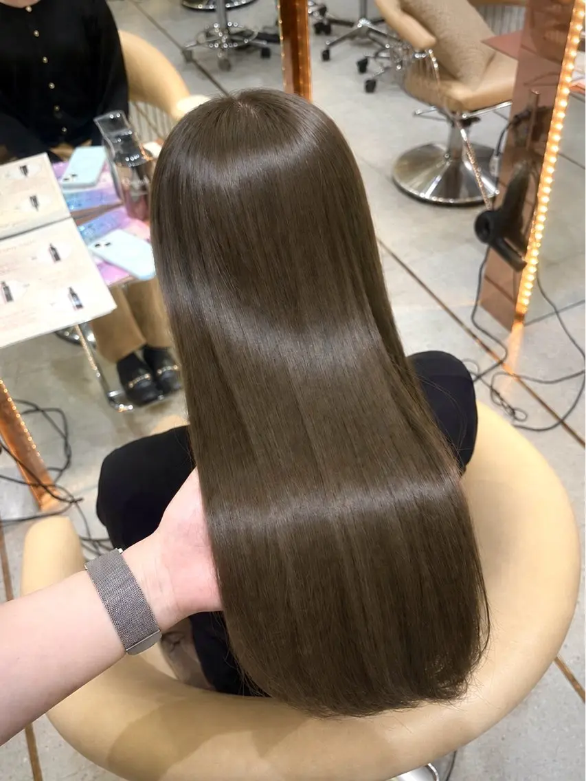 セミロング カラー ベージュカラー ブラウンカラー 透明感カラー マロンブラウン オリーブベージュ ヘアカラー トリートメント 顔周りカット/透明感 カラー/ゆう🤎のヘアスタイル