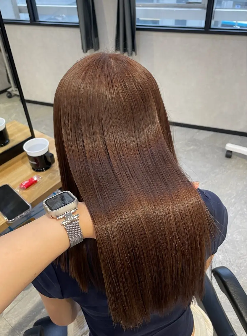ロング カラー ヘアカラー トリートメント 暖色/暗髪/ 🎀UMI🎀のヘアスタイル