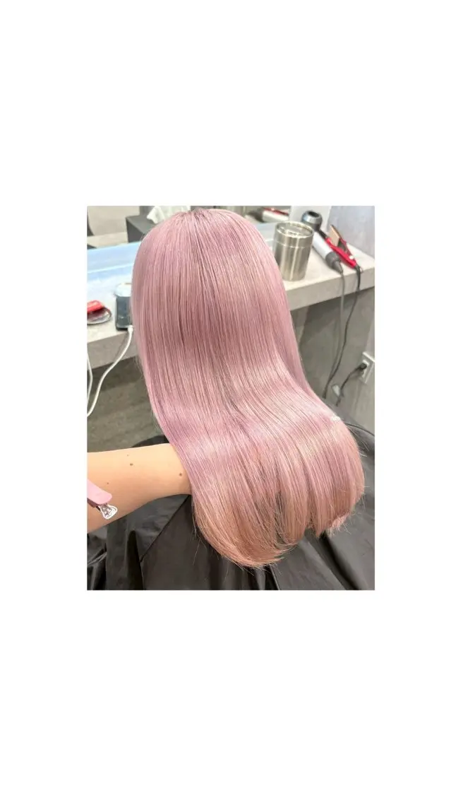 カラー ピンクカラー Yoshiいろあそび 八王子/ハイトーンのヘアスタイル